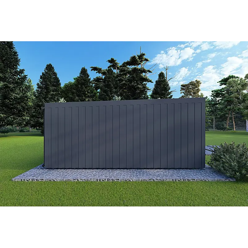Bungalow moderne en bois​ VISION 2 avec patio 8x6 60/100/30/40 mm, côté gauche couleur anthracite