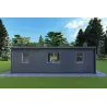 Bungalow moderne en bois​ VISION 2 avec patio 8x6 60/100/30/40 mm, vue arrière couleur anthracite