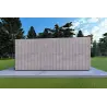 Bungalow moderne en bois​ VISION 2 avec patio 8x6 60/100/30/40 mm, côté gauche couleur gris bois