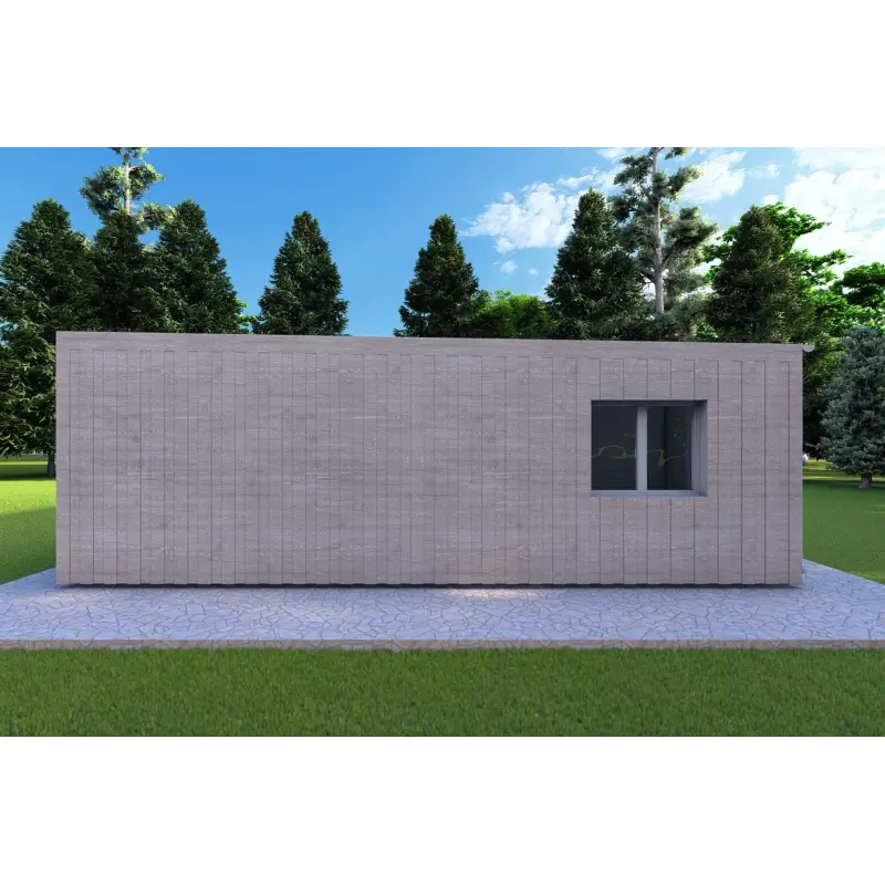 Mobil home VISION 2 CUBE "C" avec patio 7x8 44/100/30/40 mm, côté droit couleur gris bois