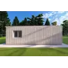 Mobil home VISION 2 CUBE "C" avec patio 7x8 44/100/30/40 mm, côté gauche couleur gris bois