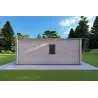 Mobil home VISION 2 CUBE "C" avec patio 7x8 44/100/30/40 mm, vue arrière couleur gris bois