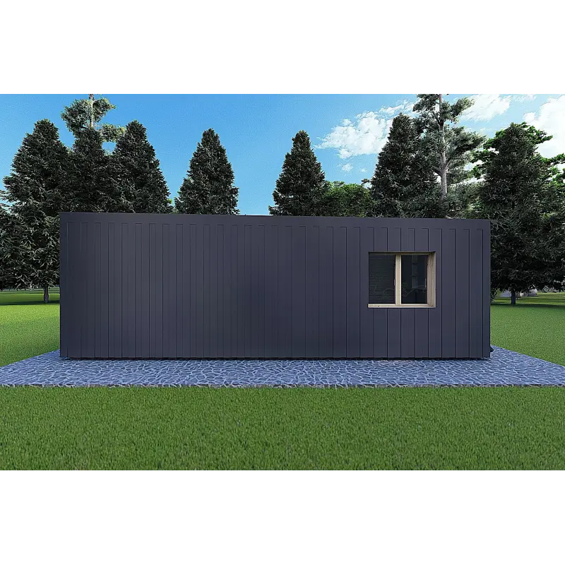 Mobil home VISION 2 CUBE "C" avec patio 7x8 44/100/30/40 mm, côté droit couleur anthracite