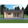 Mobil home VISION 2 CUBE "C" avec patio 7x8 44/100/30/40 mm, vue frontale couleur anthracite
