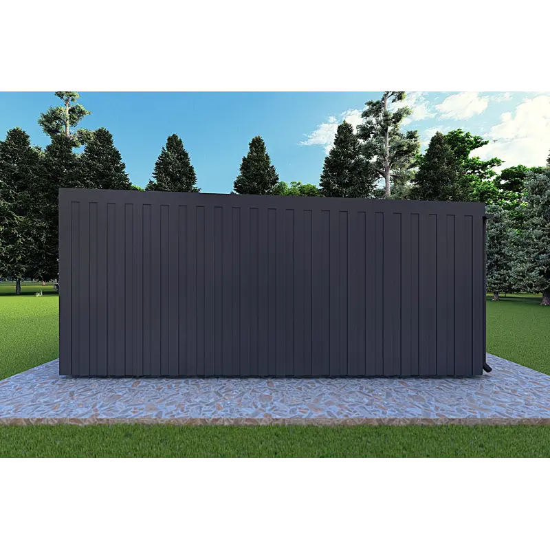Bungalow moderne en bois​ VISION 3 avec patio 10x6 60/100/30/40 mm, côté droit couleur anthracite