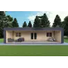 Bungalow moderne en bois​ VISION 3 avec patio 10x6 60/100/30/40 mm, vue frontale couleur anthracite