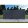 Bungalow moderne en bois​ VISION 3 avec patio 10x6 60/100/30/40 mm, côté gauche couleur anthracite