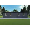 Bungalow moderne en bois​ VISION 3 avec patio 10x6 60/100/30/40 mm, vue arrière couleur anthracite