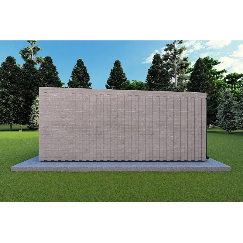 Bungalow moderne en bois​ VISION 3 avec patio 10x6 60/100/30/40 mm, côté droit couleur gris bois