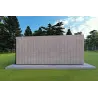 Bungalow moderne en bois​ VISION 3 avec patio 10x6 60/100/30/40 mm, côté gauche couleur gris bois