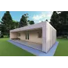 Bungalow moderne en bois​ VISION 3 avec patio 10x6 60/100/30/40 mm, façade côté droit couleur gris bois