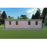 Bungalow moderne en bois​ VISION 3 avec patio 10x6 60/100/30/40 mm, vue arrière couleur gris bois