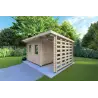 Remise en bois avec bûcher LISA 3×3. 44mm, façade côté droit