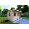 Remise en bois avec bûcher LISA 3×3. 44mm, façade côté gauche
