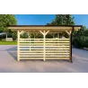 Carport en bois avec fermeture partielle 22 m², côté droit