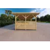 Carport en bois avec fermeture partielle 22 m², côté gauche