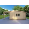Bureau-Studio de jardin avec porche DENISE 7x5.2, 44mm, côté droit