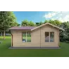 Abris de jardin en bois avec véranda et deux pièces SUSANNA 28 m², 44mm, vue arrière
