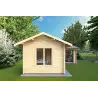 Abris de jardin en bois avec véranda et deux pièces SUSANNA 28 m², 44mm, vue frontale
