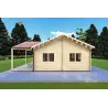Maison en bois isolée AGNESE de plain-pied 14x6, 44/100/44mm, côté droit