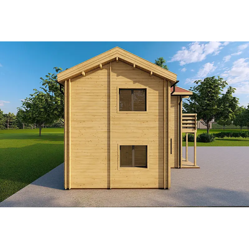 Maison préfabriquée en bois à deux étages GILDA 44/140/44 mm, côté gauche
