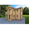 Maison préfabriquée en bois à deux étages GILDA 44/140/44 mm, façade côté droit