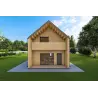 Maison habitables en bois avec bardage PENELOPE 12x6, 44/120/30/40 mm, vue arrière