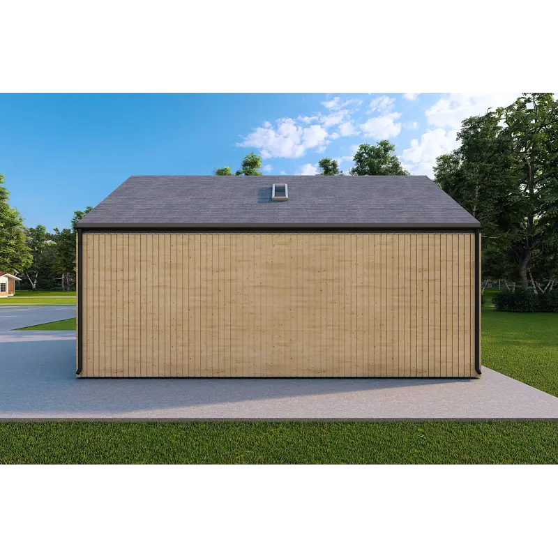 Maison habitables en bois avec bardage PENELOPE 12x6, 44/120/30/40 mm, côté droit