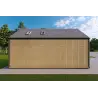 Maison habitables en bois avec bardage PENELOPE 12x6, 44/120/30/40 mm, côté gauche
