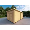 Garage en bois 6x3.5, 44mm, façade côté droit