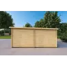 Garage en bois 6x3.5, 44mm, côté droit