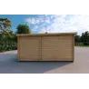 Garage en bois avec porche et remise 5.2x5.7, 44mm, côté gauche