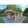 Bureau-Studio de jardin ELBA 6x6, 44mm, façade côté droit