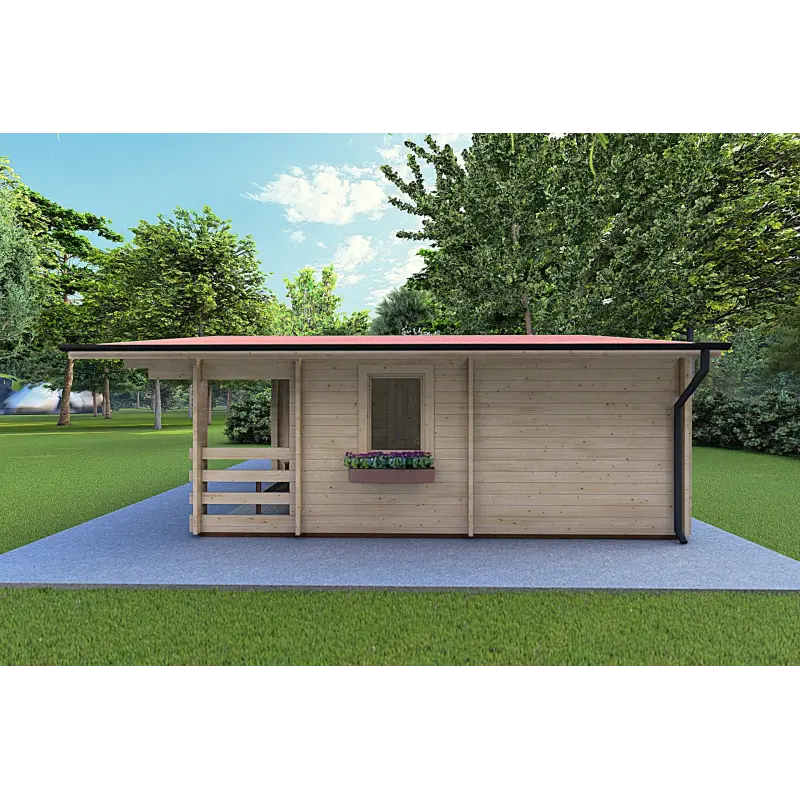 Bureau-Studio de jardin ELBA 6x6, 44mm, côté droit