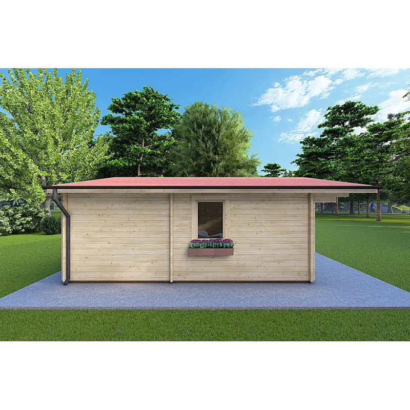 Bureau-Studio de jardin ELBA 6x6, 44mm, côté gauche