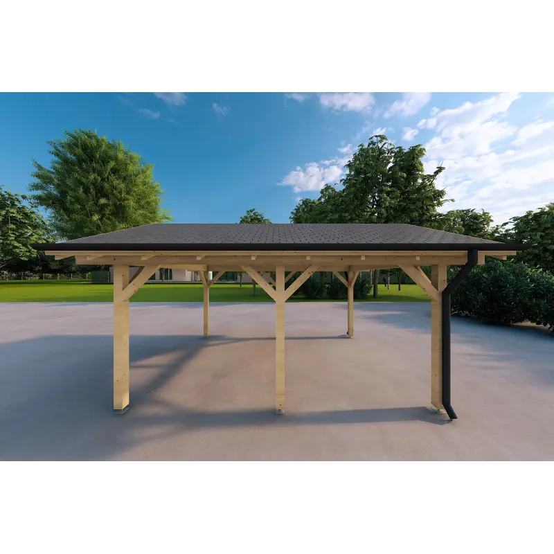 Carport en bois 3.2x4.4, côté droit