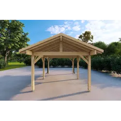 Carport en bois 3.2x4.4, vue frontale