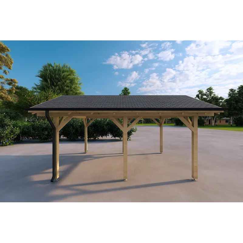 Carport en bois 3.2x4.4, côté gauche