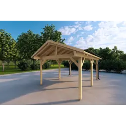 Carport en bois 3.2x4.4, façade côté droit