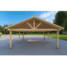 Carport double en bois 25 m², vue arrière