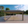 Carport double en bois 25 m², côté gauche