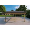 Carport double en bois 25 m², côté droit