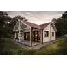 Maison habitable en bois AGNESE 95 m², 44/140/44 mm, modèle clair