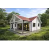 Maison habitable en bois AGNESE 95 m², 44/140/44 mm, modèle blanc