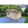 Remise en bois ALLEGRA 5x3, 44mm, façade côté droit