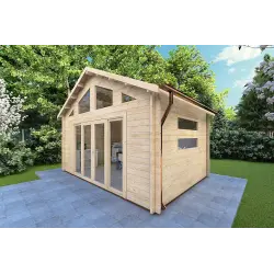 Abri de jardin VIVIENNE 5x3.5, 44mm, façade côté droit