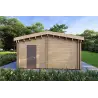 Chalet en bois habitable​ avec garage CLOE 114 m², 44/140/44 mm, côté droit