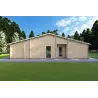 Chalet en bois NATALIA 95 m², 68mm, vue arrière