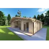 Chalet en bois NATALIA 95 m², 68mm, façade côté droit