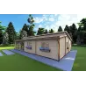 Chalet bois ROSALIA 95 m², 68mm, façade côté droit